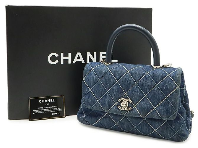 Borsa Chanel Denim Wild Stitch Flap XS Blu - vista 9