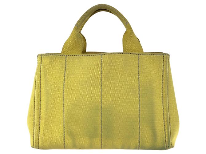 Prada Canapa Canvas 2way Tote Bag Gelb - Ansicht 2