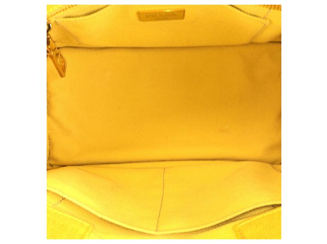 Prada Canapa Canvas 2way Tote Bag Gelb - Ansicht 9
