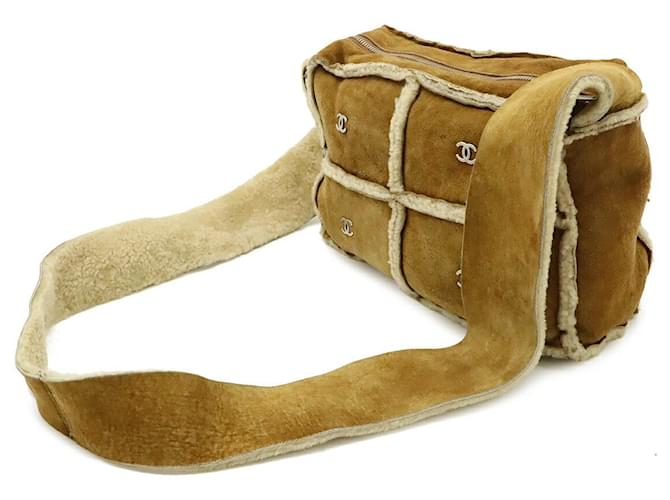 Borsa a Spalla Chanel Shearling Coco Mark Marrone - vista 2