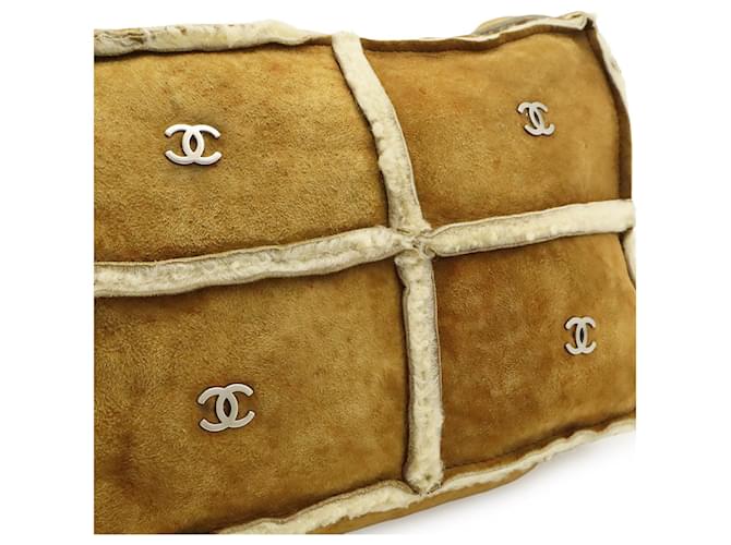 Borsa a Spalla Chanel Shearling Coco Mark Marrone - vista 8
