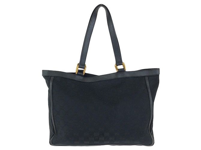 Sac cabas Gucci Abby GG Canvas Leather Noir - vue 2