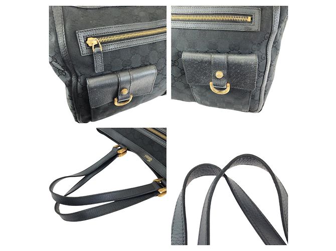 Sac cabas Gucci Abby GG Canvas Leather Noir - vue 5