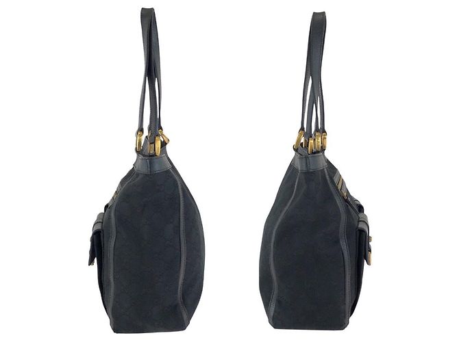Sac cabas Gucci Abby GG Canvas Leather Noir - vue 8