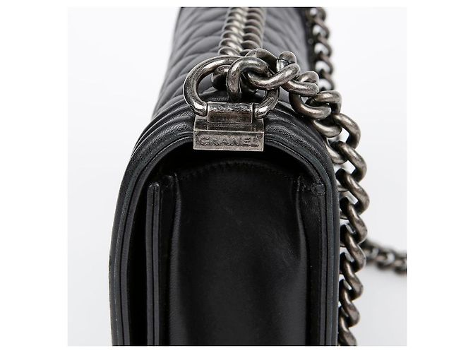 Chanel Borsa a tracolla Boy Large per ragazzo Nero - vista 7