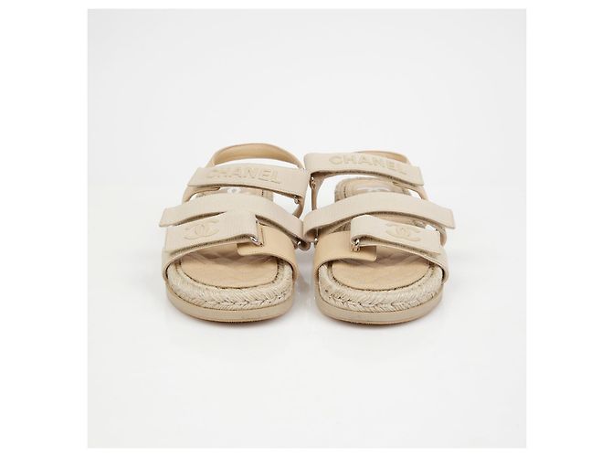 Chanel Velcro-Kordelsandalen Größe Braun - Ansicht 4