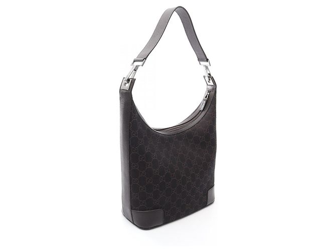Borsa a tracolla Gucci GG Canvas e pelle Marrone - vista 2