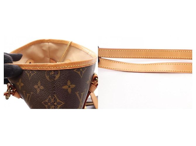 Borsa a tracolla Louis Vuitton Bucket GM in tela rivestita Monogram - vista 10