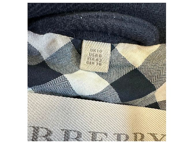 Doppelreihiger Burberry Brit Mantel aus schwarzer Wolle - Ansicht 6