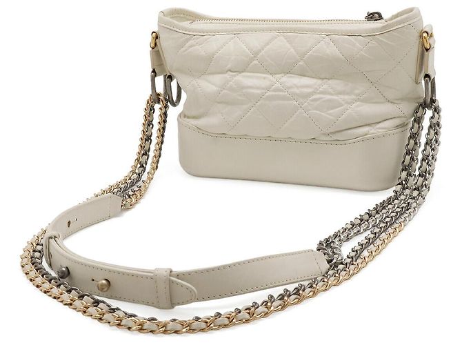 Borsa a tracolla Hobo Chanel Gabrielle Small Bianco - vista 2