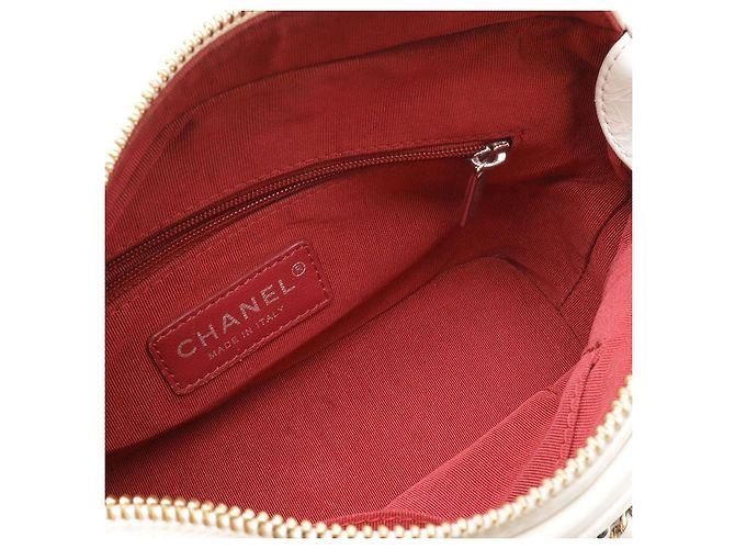 Borsa a tracolla Hobo Chanel Gabrielle Small Bianco - vista 7