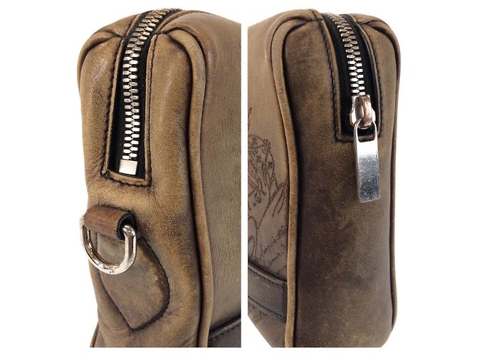 Pochette en cuir Calligraphy Berluti Marron - vue 5