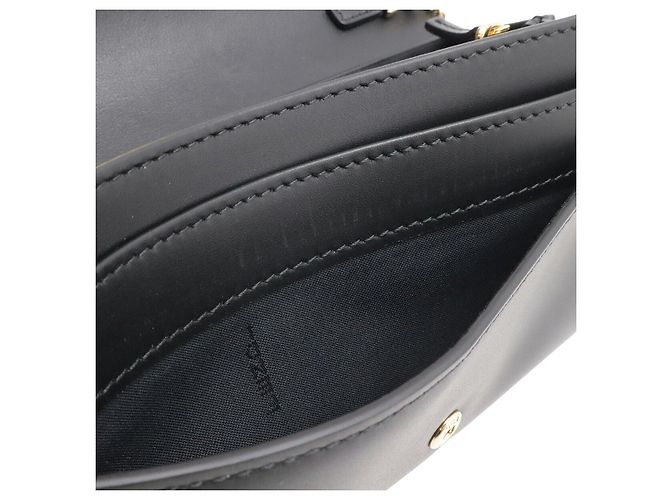 Fendi Leder FF Diamond Chain Wallet Clutch Schwarz - Ansicht 9