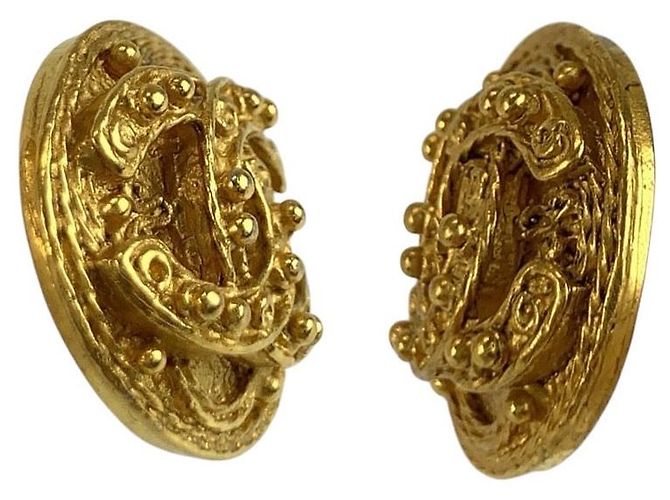 Chanel Coco Mark Clip-Ohrringe Golden Metallisch - vista 5