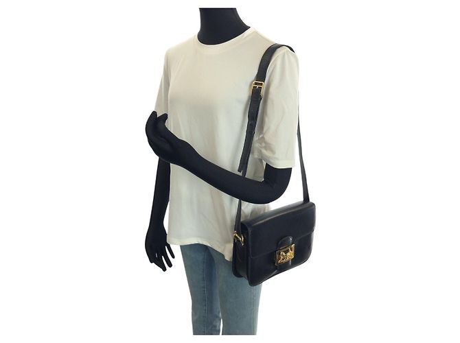 Céline Borsa a tracolla in pelle Celine Nero - vista 7