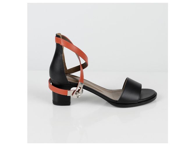 Hermès Manège Kelly Sandalette mit Absatz Schuhgröße Schwarz - Ansicht 2