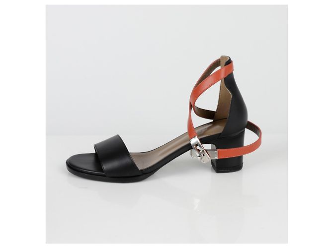 Hermès Manège Kelly Sandalette mit Absatz Schuhgröße Schwarz - Ansicht 4
