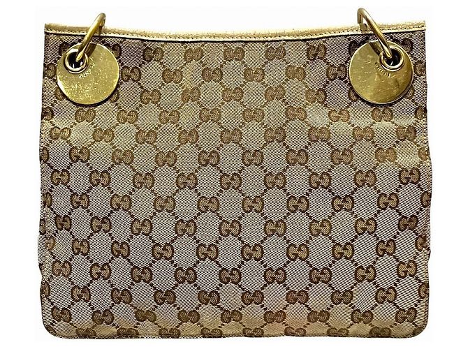 Borsa a tracolla Gucci GG Canvas e pelle Marrone Beige - vista 2