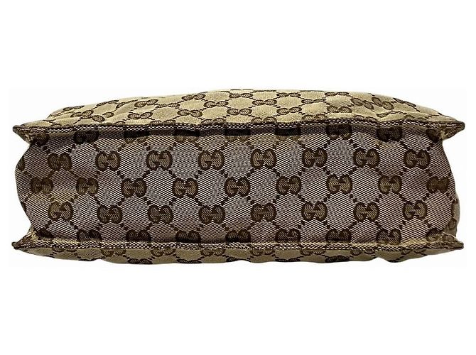 Borsa a tracolla Gucci GG Canvas e pelle Marrone Beige - vista 3