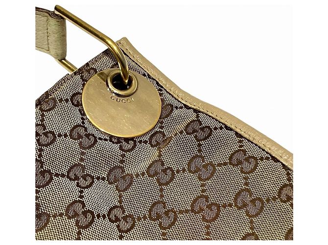Borsa a tracolla Gucci GG Canvas e pelle Marrone Beige - vista 7