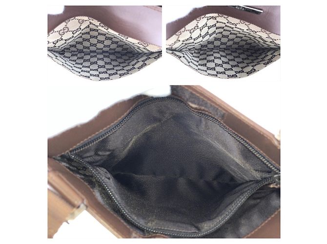 Borsa a tracolla Gucci GG Canvas e pelle Marrone - vista 9