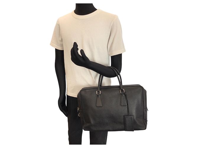 Valigetta in pelle Saffiano Prada Nero - vista 7