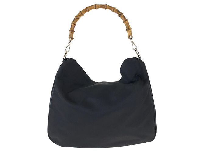 Gucci Bamboo Nylon Handtasche 2way Schwarz - Ansicht 2