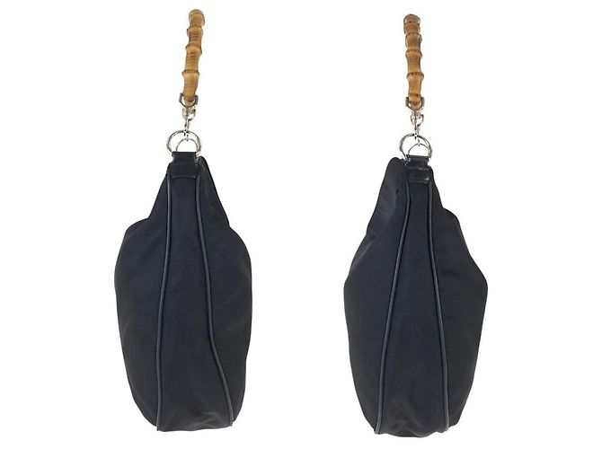 Gucci Bamboo Nylon Handtasche 2way Schwarz - Ansicht 7
