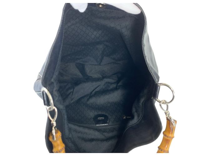 Gucci Bamboo Nylon Handtasche 2way Schwarz - Ansicht 9