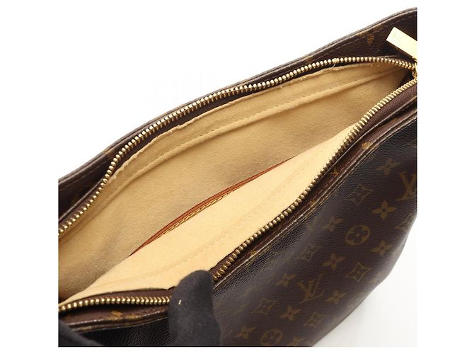Borsa a tracolla Louis Vuitton Looping GM Monogram Marrone - vista 9