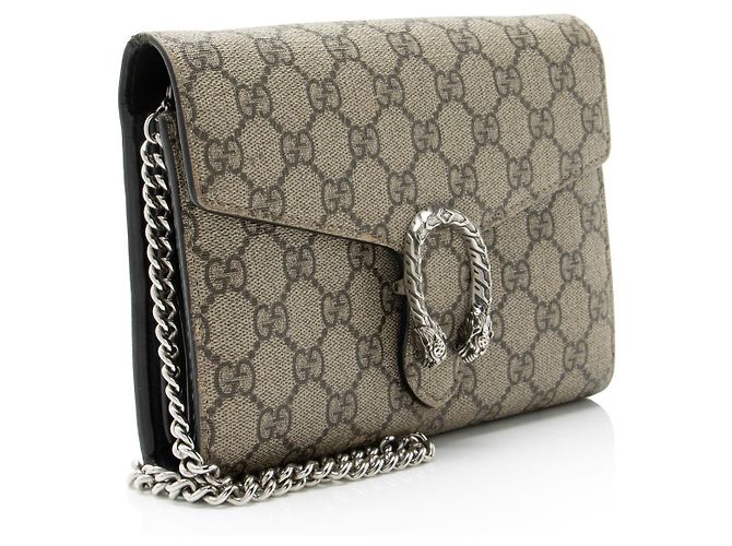 Portafoglio con catena Gucci GG Supreme Dionysus - SALDI FINALI Marrone Beige - vista 2