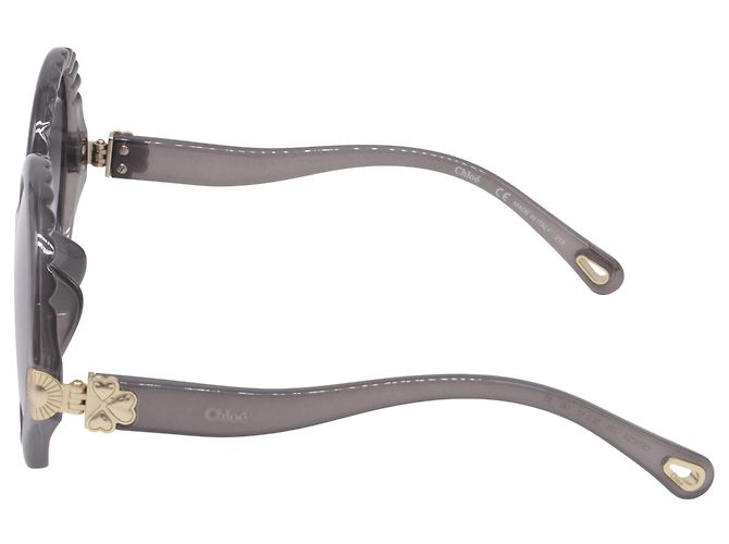 Gafas de sol redondas Chloé Vera Seashell en acetato gris - vista 2