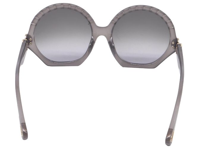 Gafas de sol redondas Chloé Vera Seashell en acetato gris - vista 3