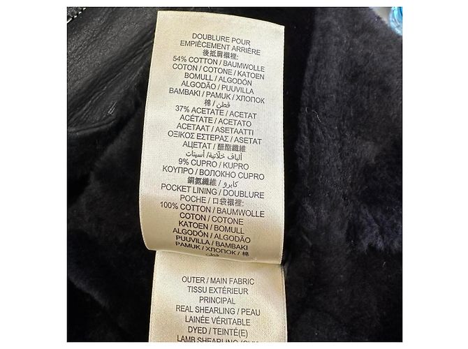 Burberry Brit Chedleigh Double-Breasted Shearling Jacket in Black Leather - view 9