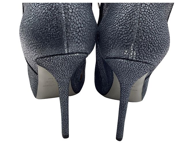 Sergio Rossi Stiefeletten aus grauem Leder - Ansicht 11