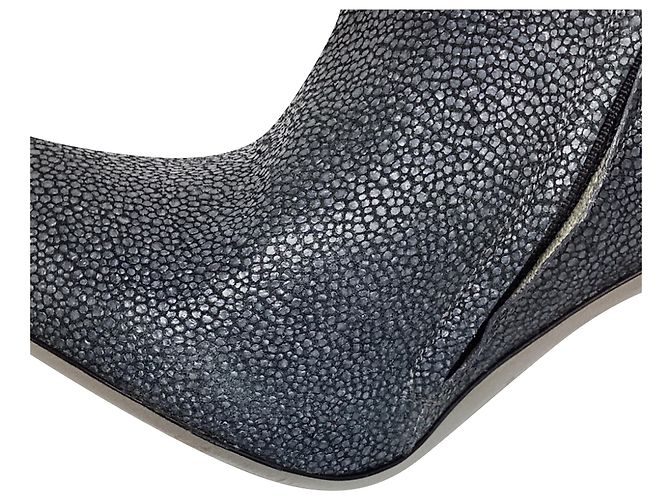 Sergio Rossi Stiefeletten aus grauem Leder - Ansicht 14