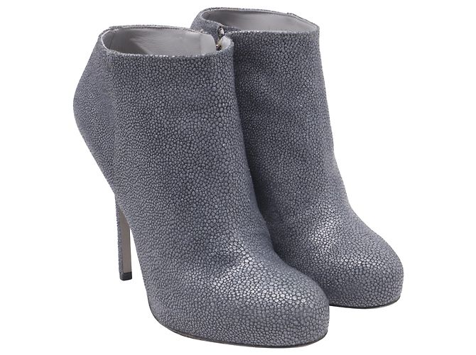 Sergio Rossi Stiefeletten aus grauem Leder - Ansicht 3