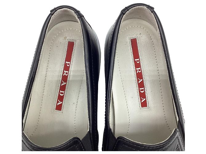 Sneakers slip-on Prada Sport in pelle nera Nero - vista 11