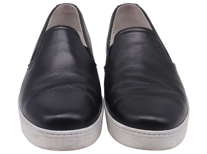 Sneakers slip-on Prada Sport in pelle nera Nero - vista 2
