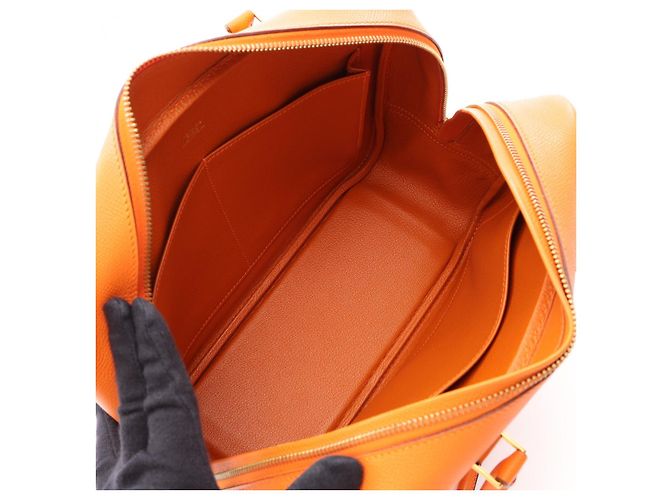 Hermès Borsa in pelle Hermes Plume 28 Arancione - vista 3