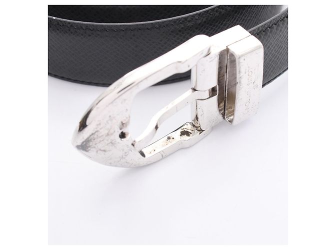 Louis Vuitton Sangle Classic Gürtel aus Taiga-Leder Schwarz - Ansicht 7