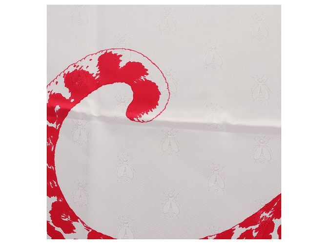 Hermès Sciarpa in seta Hermes Carre90 Jungle Love Bianco - vista 4