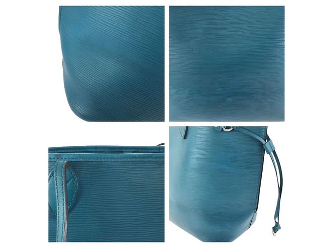 Borsa Tote Louis Vuitton Neverfull Epi Blu - vista 5