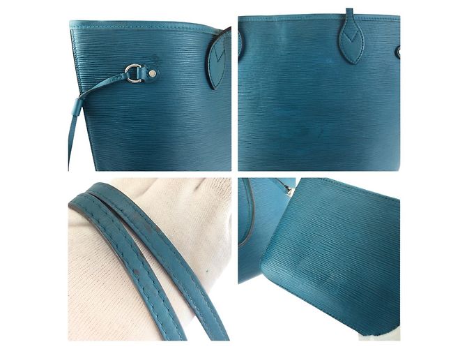 Borsa Tote Louis Vuitton Neverfull Epi Blu - vista 6