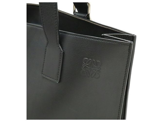 Sac tote de couro com fivela Anagram Loewe Preto - vista 8