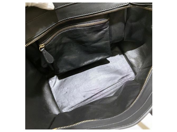 Céline Borsa CELINE Luggage Mini Shopper in pelle e lino Marrone Beige - vista 5