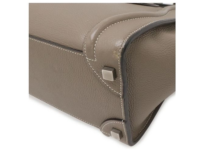 Céline Borsa Tote Celine Luggage Micro Shopper in pelle Grigio - vista 3
