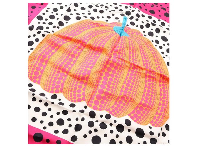 Sciarpa in seta Louis Vuitton Yayoi Kusama Carre 90 Pumpkin Rosa - vista 5