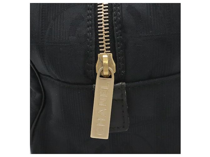 Mini borsa Boston in jacquard di nylon e pelle Chanel Nero - vista 4
