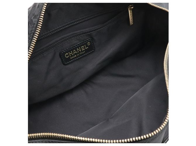 Mini borsa Boston in jacquard di nylon e pelle Chanel Nero - vista 7